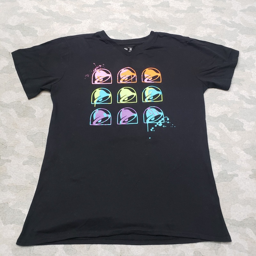 Taco Bell‎ Top Womens Medium Black Short Sleeve
